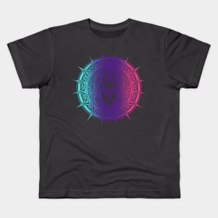 Rainbow head lion tribal Kids T-Shirt